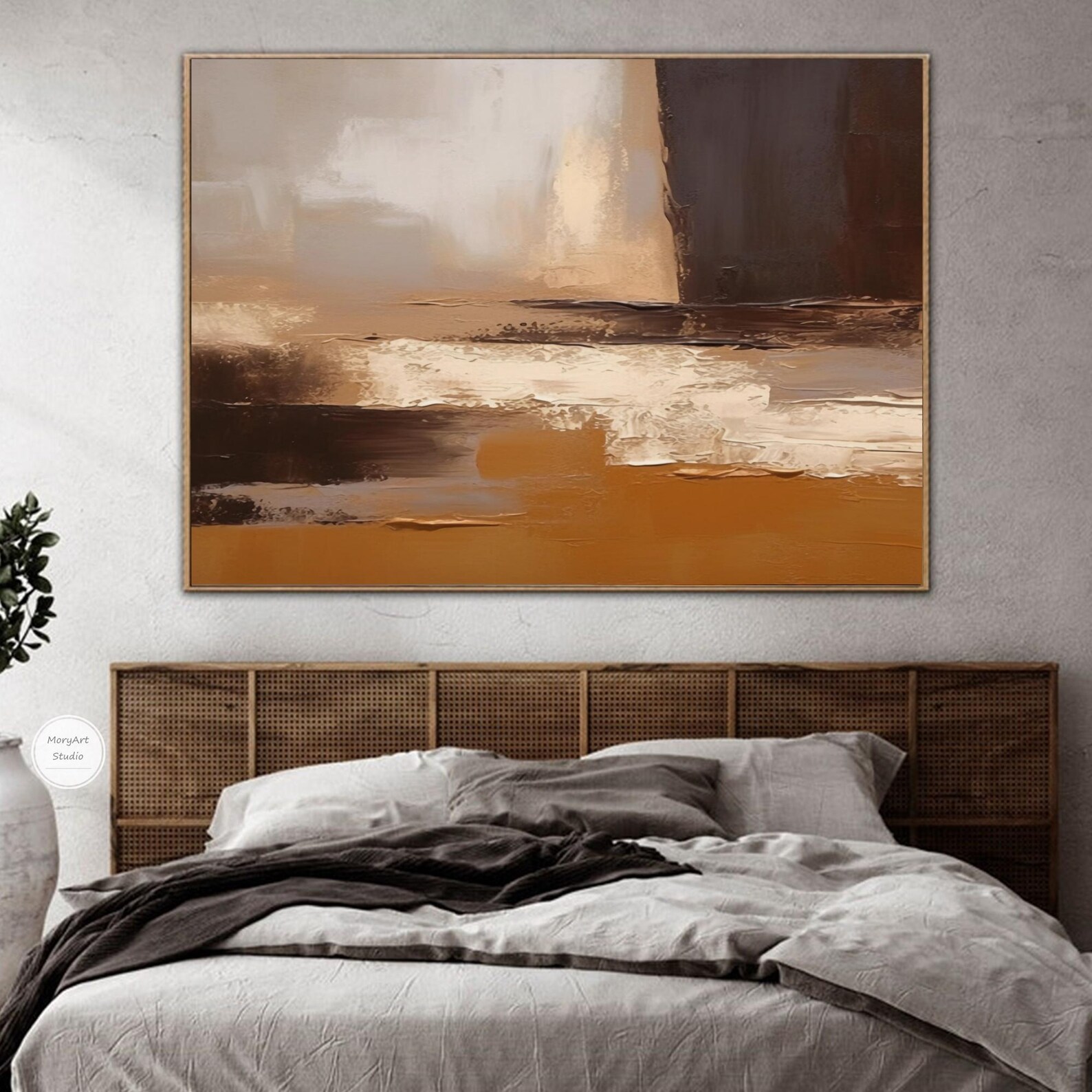 Large Black Brown Abstract Wabi-sabi Wall Art Gold Abstract Canvas Wall ...