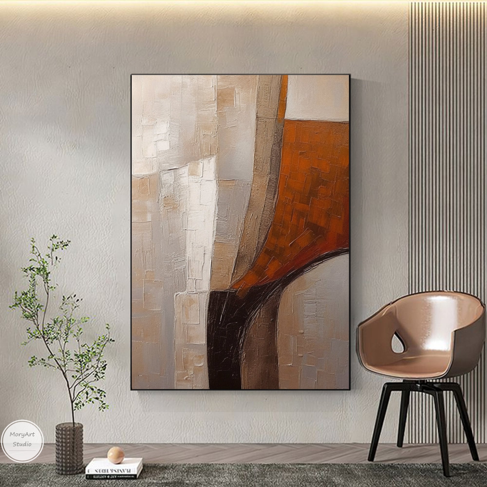 Beige Brown Wabi Sabi Wall Art Modern Nordic Minimalist Wall Art ...