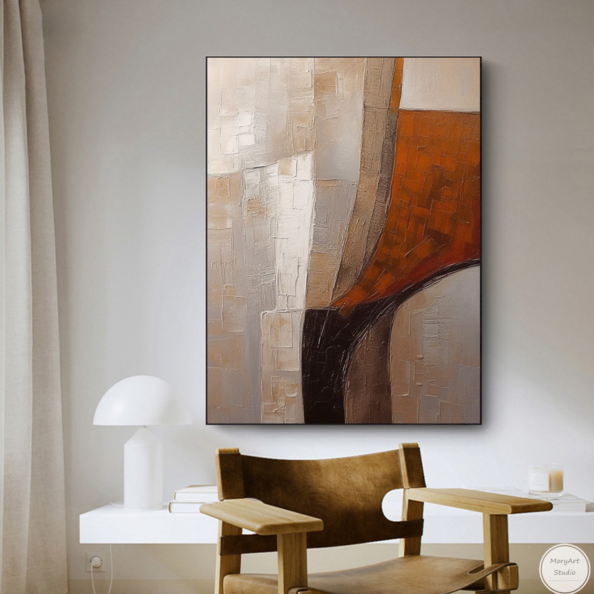 Beige Brown Wabi Sabi Wall Art Modern Nordic Minimalist Wall Art ...