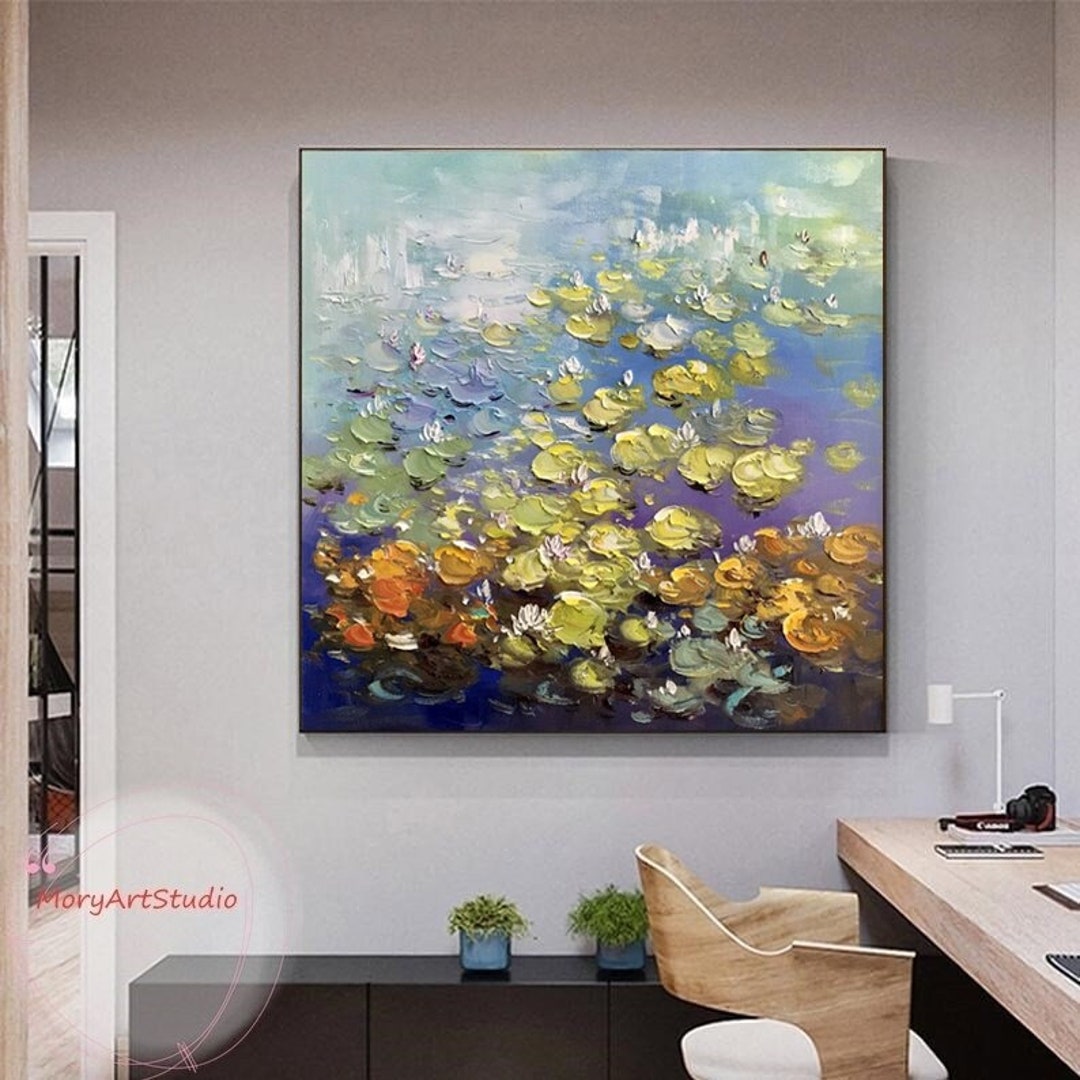 Claude Monet Painting Water Lilies Oil Paintings on Canvas Art Lotus ...