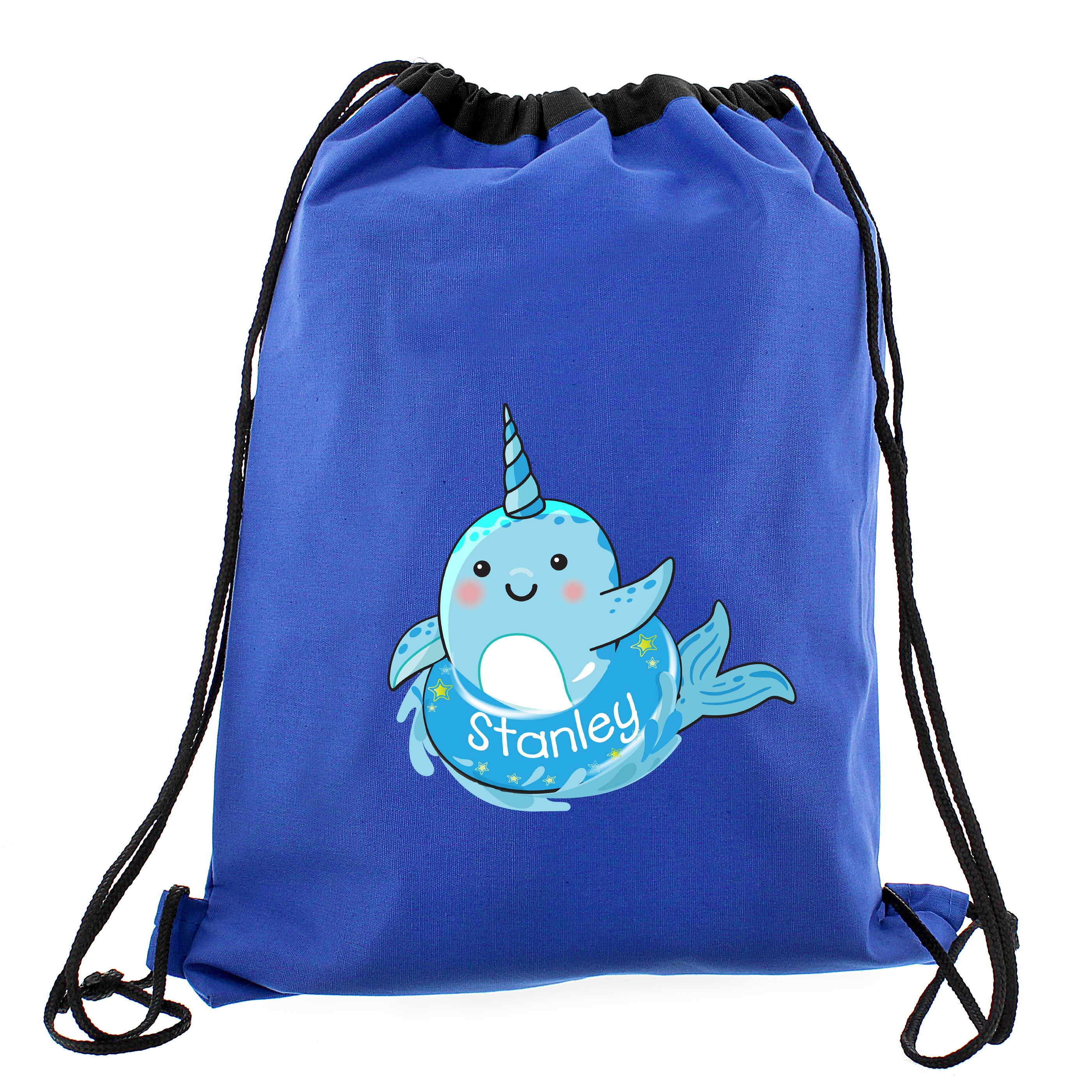 Personalised Narwhal Blue Swim Bag Etsy UK