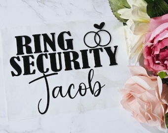 Ring Security Wedding Iron on Vinyl names