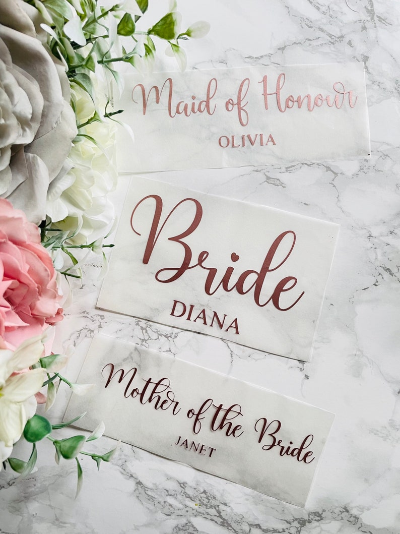 Iron on Vinyl Names Wedding Personalised Dressing Gowns Etsy UK