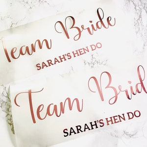 Iron on vinyl names Bride Tribe I do crew Hen Party Tshirt denim jacket vinyls personalised image 3