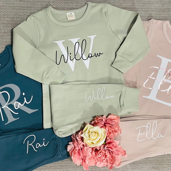 Personalised Lounge Set Children Family Matching Kids Baby Name Initial Set Gift