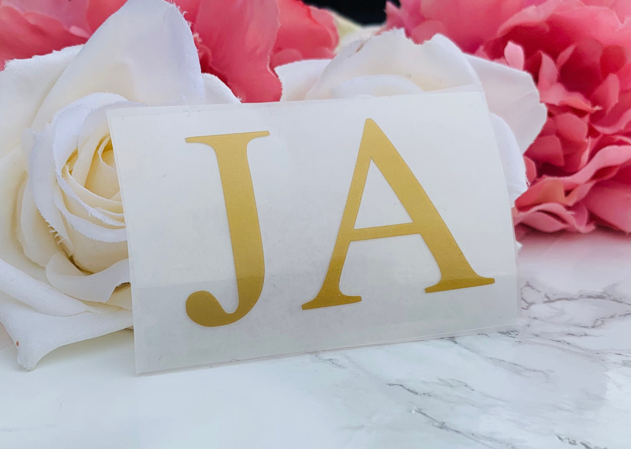 Iron on Initials Personalised Vinyl Sticker HTV for Fabric Tag | Etsy UK