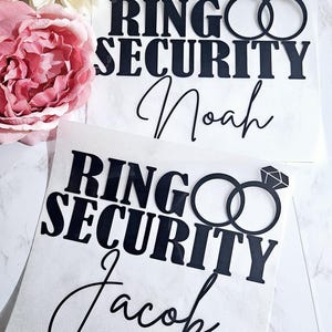 Anello di sicurezza per matrimonio, vinile termoadesivo con nomi o vinile adesivo per plastica, legno e vetro