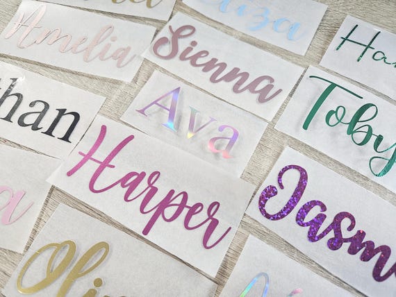 Iron on Vinyl Names Any Word, Name, Number, Occasion, Decal Sticker For Fabric