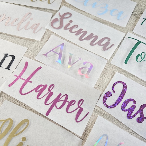 Iron on Vinyl Names Any Word, Name, Number, Occasion, Decal Sticker For Fabric