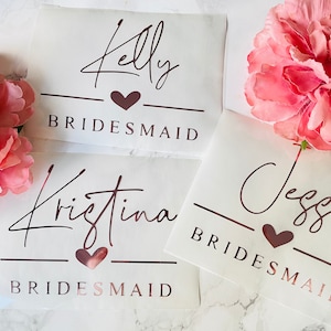 Eisen auf Vinyl Namen Hochzeit Henne personalisierte Dressing Kleider Hausschuhe Gesichtsmasken T-shirts usw