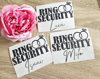 Ring Security Sticker, Iron on OR Sticky vinyl for plastic, wood, glass, clothing