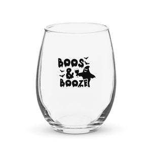 Stemless Wine Glass, Boos & Booze Wine Glass
