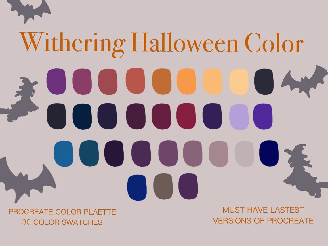 Withering Halloween Color Palette Etsy Hong Kong