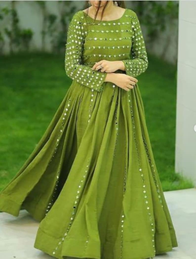 Bespoke Green wedding Bridal Haldi Ceremony mehendi Outfit | Etsy