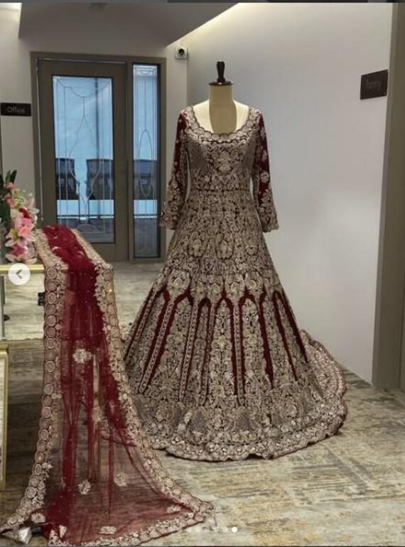 chinese dress ladies Buy Bridal Anarkali Gown USA