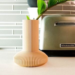 Unique Kitchen Crock Utensil Holder for Kitchen Storage , Matte Beige, Minimalist, Scandinavian Home Decor, Retro Vintage Style