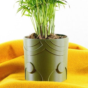 Indoor-Blumentopf, 3D gedruckter Blumenkasten, 4-Zoll-Blumentopf mit Drainage, Retro-Deep Space Maximalist-Dekor, 6-Zoll-Blumentopf mit Untersetzer