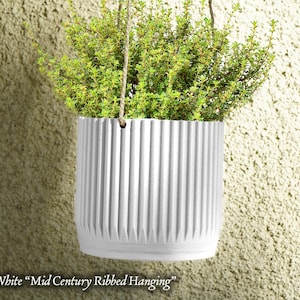 Hanging Planter Pot with Drainage Hole, Large White Hanging Wall Planter Indoor, 3D Printed Planter, Outdoor Patio Decor, Cottagecore Decor