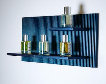 Retro Floating Wall Shelf – 3D Printed Perfume Display or Propagation Shelf, Modern Hypebeast Home Decor in Bold Colors, Edge