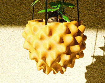 Hanging Planter Pot for Indoor or Outdoors, Unique Spiked Orb Hanging Plant Pot, 3d Printed Pot, 5 inch Planter, Plant Pot Unique