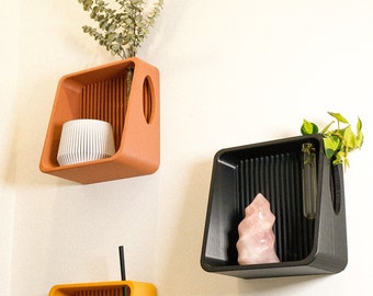 Floating Wall Shelves, Mid-Century Modern Home Decor, 3D Printed Propagation or Reed Diffuser Shelf, Wall Shelf Catchall, Entryway Decor