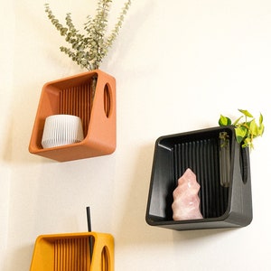 Floating Wall Shelves, Mid-Century Modern Home Decor, 3D Printed Propagation or Reed Diffuser Shelf, Wall Shelf Catchall, Entryway Decor