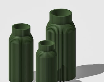 Green Vase, 3D Printed Vase, Gifts for Home, Minimal Modern Centerpiece Design, Spring Refresh Decor, Unique Floral Vase