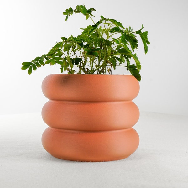 Bubble Pot, 3D Printed Planter, Planter with Drainage, Minimal Decor, 4 5 6 7 8 Inch Plant Pots in Matte Terracotta