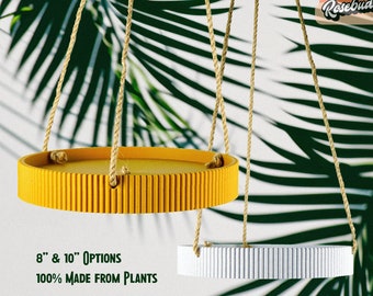 8” or 10” Hanging Planter Tray for Outdoor Patio or Indoor Home Decor Tray, Indoor Hanging Tray, Wall Hanging Large Planter Tray, Ribbed