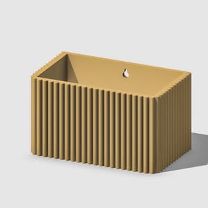 Ribbed Wall Planter, Indoor Hanging Planter, Unique Gift, 3D Printed Planter, Cute Aesthetic, Modern Home Decor, Rectangle Wall Plant Pot