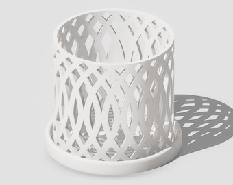Orchid Pot, Unique Plant Pot with Drainage Holes and Saucer, 3D Printed Planter, Cute White Planter Pot, Modern Home Decor VERITAS