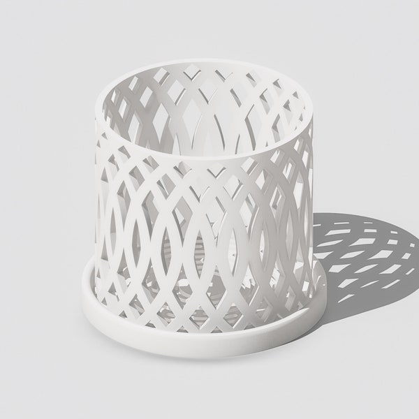 Orchid Pot, Unique Plant Pot with Drainage Holes and Saucer, 3D Printed Planter, Cute White Planter Pot, Modern Home Decor VERITAS