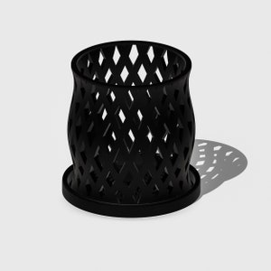 Unique Orchid Pot, Plant Pot with Drainage and Saucer, 3D Printed Planter, Use Leca  & Aroid Mixes, Matte Black,  Lightweight, Coquette