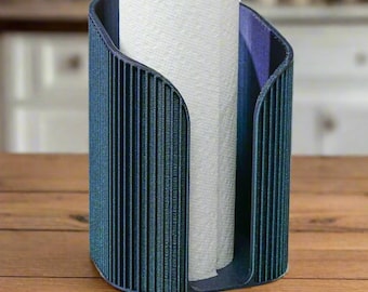 Mid Century Ribbed Paper Towel Holder | Stylish Eco-Friendly Countertop Dispenser | Retro Modern Kitchen Decor