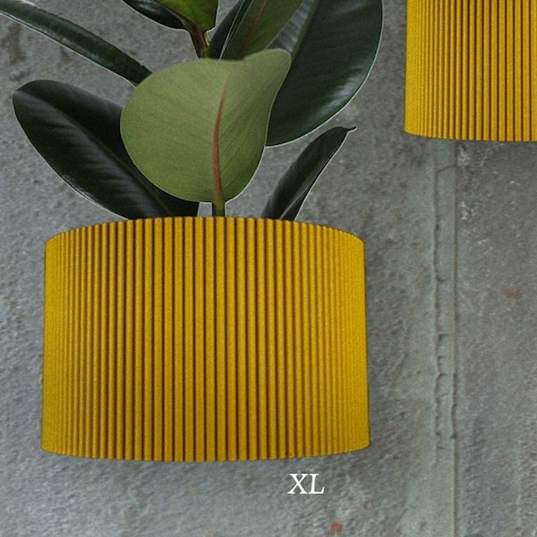 Gerippter Wandtopf, hängender Übertopf für Innen, einzigartiges Geschenk, 3D gedruckter Übertopf, niedliche Ästhetik, modernes Wohndekor, Wandtopf Boho