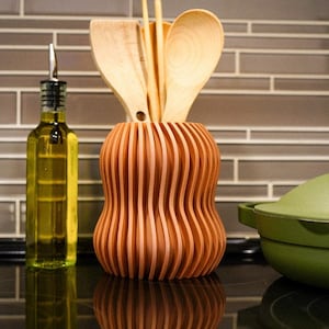 Unique Kitchen Utensil Holder and Organization, 3D Printed Crock, Gift ideas for Kitchen Storage, New Housewarming Gift