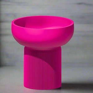 Modern Pedestal Planter Pot with Drip Tray – 3D Printed Plant Stand Bowl for Indoor Plants, Sculptural Decor, Gift for Plant Lovers