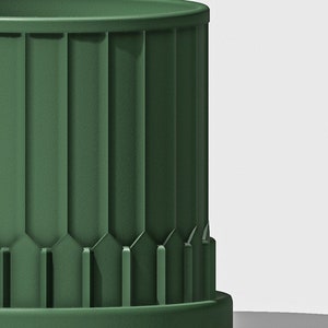 Modern 3D Printed Planter with Drainage Tray – Textured Indoor Plant Pot for Shelf Styling, Cottagecore & Boho Home Decor