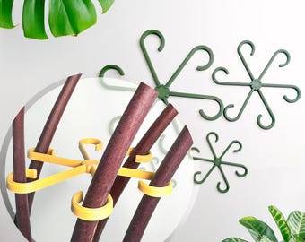 House Plant Stem Support, Garden Stakes, Plant Accessories for Philodendron, Alocasia, Monstera and More, 6 Pack in Multi Sizes