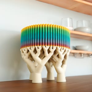 Rainbow Unique Candy and Fruit Bowl, 3D Printed Catch All, Pedestal Organizer, Mid-Century Modern Maximalist Gifts, Cottagecore, Verdant