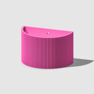 Ribbed Wall Planter, Indoor Hanging Planter, Barbiecore Home Decor Unique Gift, 3D Printed Planter, Cute Aesthetic, Wall Plant Pot Boho
