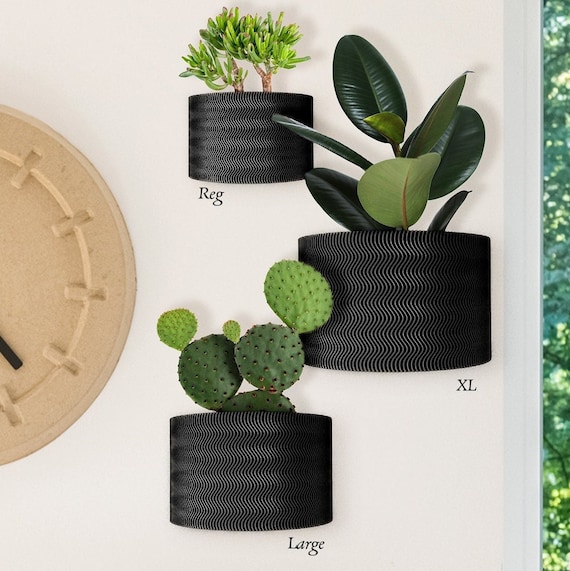 Ripple Wandtopf, hängender Blumentopf für den Innenbereich, einzigartiges Geschenk, 3D gedruckter Übertopf, niedliche Ästhetik, modernes Wohndekor, Wandtopf Boho