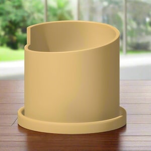 Minimalist Indoor Planter in 4 or 6 inch Matte Black, 3D Printed Unique Planter, Cute Home Decor for Plant Lovers