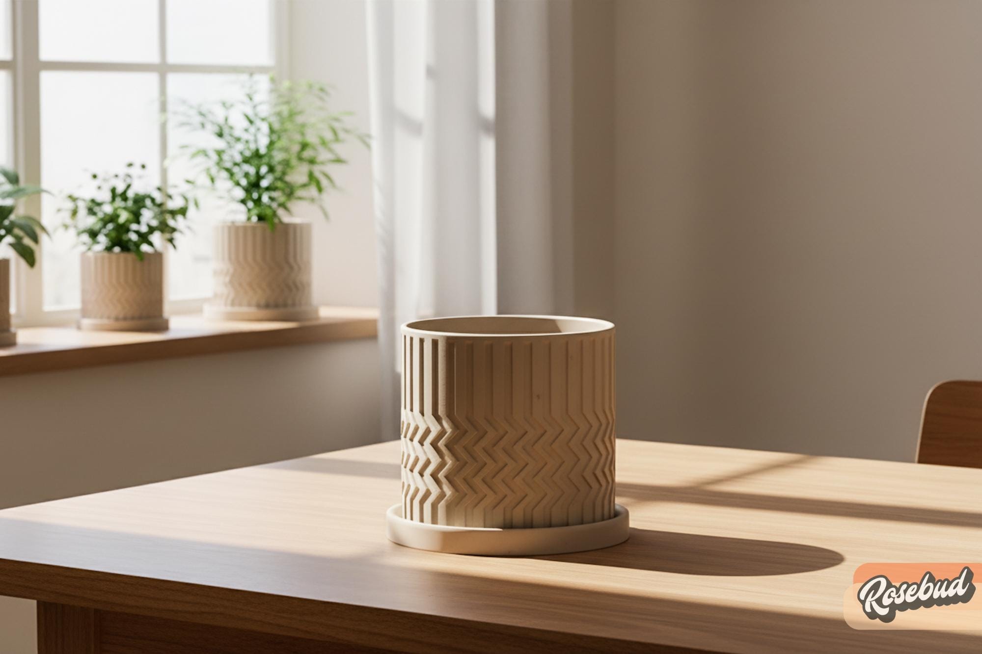 Photo inspiration: Picture Idea: Minimal Zig Zag Planter Pot With Drainage And Saucer Tray