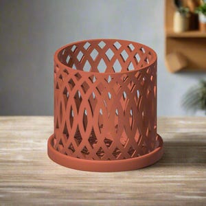 Orchid Pot, Unique Plant Pot with Drainage Holes and Saucer, 3D Printed Planter, Cute White Planter Pot, Modern Home Decor VERITAS image 10