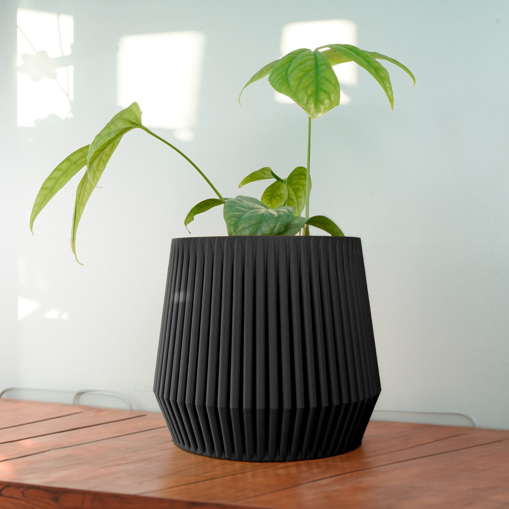 Designer Ribbed Pots 3D Printed Ribbed Planter Pot, Modern Lightweight Stratos Design - Etsy