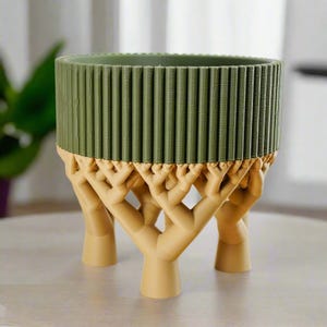 Unique Succulent Planter Stand, 3D Printed Pedestal Pot, Modern Plant Decor, Cottagecore Gifts, Verdant Fruit Bowl