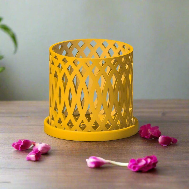 Orchid Pot, Unique Plant Pot with Drainage Holes and Saucer, 3D Printed Planter, Cute White Planter Pot, Modern Home Decor VERITAS image 7
