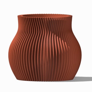 ONDA Vase, Matte Terracotta, Minimalist Mahogany Vase for Dried Flowers, Cylinder Vase, Modern