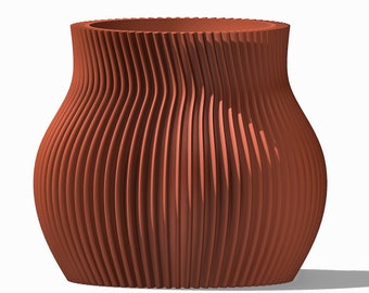 ONDA Vase, Matte Terracotta, Minimalist Mahogany Vase for Dried Flowers, Cylinder Vase, Modern